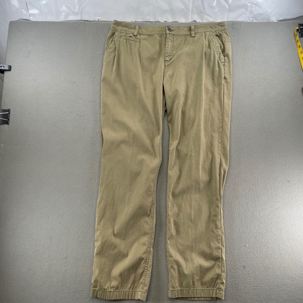 Orvis Women Khaki Utility Pants 14 Hiking Granola Outdoor Straight Leg Stretch